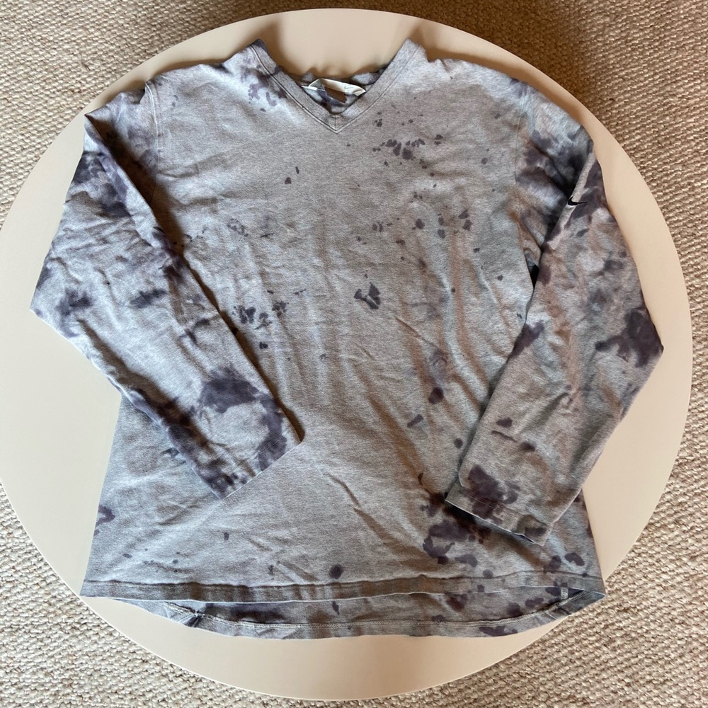 Grey Tie Dye Nike V-Neck Sweatshirt